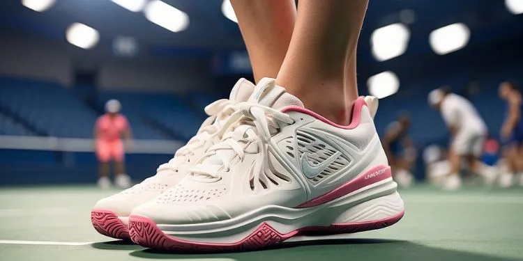 white and pink Tennis Shoe for Women: Wilson Rush Pro 4.0